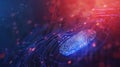 Generative AI Biometrics security access concept with fingerprint business concept.