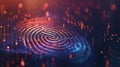 Generative AI Biometrics security access concept with fingerprint business concept.