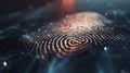 Generative AI Biometrics security access concept with fingerprint business concept.