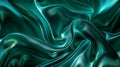Generative AI Black blue green abstract background Dark green silk satin texture background Beautiful wavy soft fo Royalty Free Stock Photo