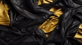 Black_and_Gold__crumpled_paper_texture_background_3 Royalty Free Stock Photo