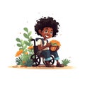 Generative AI Black man planting garden- Royalty Free Stock Photo