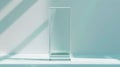 Generative AI Blank glass trophy mockup Empty acrylic award design mock up Transparent crystal prize plate templat Royalty Free Stock Photo