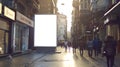 Generative AI Blank white mockup billboard in empty Istanbul street business concept. Royalty Free Stock Photo