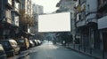 Generative AI Blank white mockup billboard in empty Istanbul street business concept. Royalty Free Stock Photo