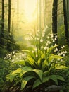 Blossoming lilies of the valley in a sunny 1690446293295 4 Royalty Free Stock Photo