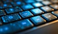 Blue AI button on a keyboard symbolizing artificial intelligence technology in modern computing and its integration into daily Royalty Free Stock Photo