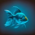 Generative AI, blue color fish with blue background in fish tank Royalty Free Stock Photo