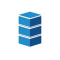 Generative AI Blue 3D Stacked Block Vector. Data Storage Royalty Free Stock Photo