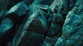 Generative AI Blue green rock background Toned mountain texture Closeup The combination of dark turquoise color an Royalty Free Stock Photo