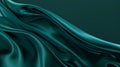 Generative AI Blue green silk satin fabric Teal color elegant background Liquid wave or silk wavy folds Beautiful Royalty Free Stock Photo
