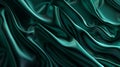 Generative AI Blue green silk satin Soft wavy folds Shiny silky fabric Dark teal color elegant background with spa Royalty Free Stock Photo
