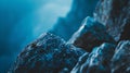 Generative AI Blue grunge background Toned mountain texture Closeup Black rock background Dark blue stone backdrop