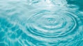 Generative AI Blue water texture, blue mint water surface with rings and ripples. Spa concept background. Flat lay Royalty Free Stock Photo