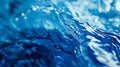 Generative AI Bluewater waves on the surface ripples blurred Defocus blurred transparent blue colored clear calm w Royalty Free Stock Photo