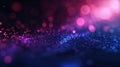 Generative AI Blur light flare Bokeh neon glow Futuristic radiance Defocused ultraviolet navy blue pink purple col Royalty Free Stock Photo