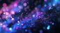 Generative AI Blur neon light Lens flare overlay Bokeh fluorescent flash gleam Defocused blue purple color flecks Royalty Free Stock Photo