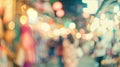 Generative AI Blur people shopping in local street market with colorful bokeh abstract background Copy space of tr Royalty Free Stock Photo