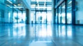 Generative AI Blurred abstract background interior view looking out toward to empty office lobby and entrance door Royalty Free Stock Photo