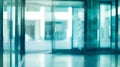 Generative AI Blurred abstract background interior view looking out toward to empty office lobby and entrance door Royalty Free Stock Photo