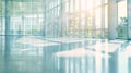 Generative AI blurred for background office building interior empty hall in the modern office building empty open Royalty Free Stock Photo