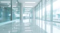 Generative AI blurred for background office building interior empty hall in the modern office building empty open Royalty Free Stock Photo