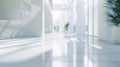Generative AI Blurred hotel or office building lobby blur background interior view toward reception hall modern lu Royalty Free Stock Photo