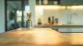 Generative AI blurred image of modern kitchen interior for background business concept. Royalty Free Stock Photo