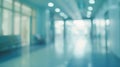 Generative AI BLURRED MEDICAL ROOM BACKGROUND MODERN HOSPITAL HALL LIGHT INTERIOR business concept. Royalty Free Stock Photo