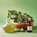 Generative ai. Bottle of eucalyptus essential oil.