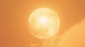 Generative AI Bright big sun on the sky with yellow orange business concept. Royalty Free Stock Photo