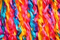 Generative AI Bright Colorful Streamers Background with Multicolored Ribbons Texture business concept.