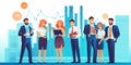 Generative AI Business Characters Stand Around- Royalty Free Stock Photo