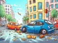 Generative AI Car Accident on Road-