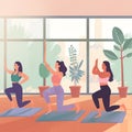 Generative AI Characters Doing Yoga Practice-