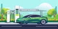 Generative AI Characters Refueling Car with-