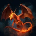 Generative ai. Charizard pokemon illustration Royalty Free Stock Photo