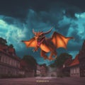 Generative ai. Charizard pokemon illustration Royalty Free Stock Photo