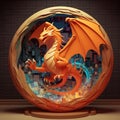 Generative ai. Charizard pokemon illustration Royalty Free Stock Photo