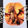 Generative ai. Charizard pokemon illustration Royalty Free Stock Photo