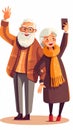 Generative AI Cheerful Elderly Couple with-
