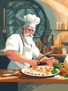 Generative AI Chef characters set-