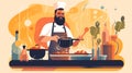 Generative AI Chef characters set-