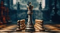 Generative AI, Chess pieces on a chessboard, game Royalty Free Stock Photo