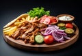 Chicken kebab Shawarma Plate 1696416857946 2 Royalty Free Stock Photo