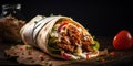 Chicken shawarma durum doner kebab copy space 3