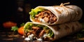 Chicken shawarma durum doner kebab copy space 1 Royalty Free Stock Photo