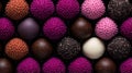 Generative AI, Chocolate candy balls, close up Brazilian brigadeiro Royalty Free Stock Photo