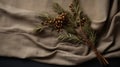 Generative AI, Christmas home decoration close up, muted colors, holiday photorealistic