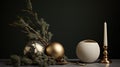 Generative AI, Christmas home decoration close up, muted colors, holiday photorealistic